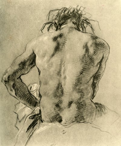 Naakte rug door Giovanni Battista Tiepolo