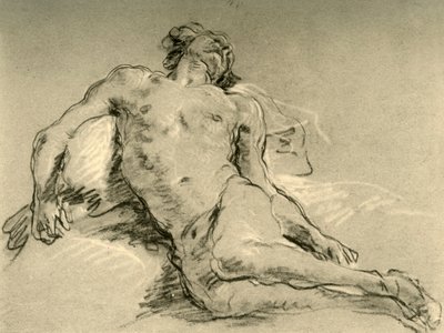 Naakt rustend, midden 18e eeuw, 1928 door Giovanni Battista Tiepolo