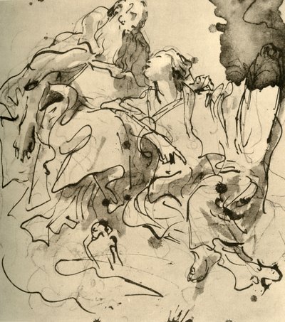 Oude man en jonge vrouw, 1761, 1928 door Giovanni Battista Tiepolo