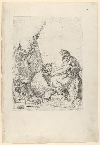 De Filosoof, uit de Scherzi door Giovanni Battista Tiepolo