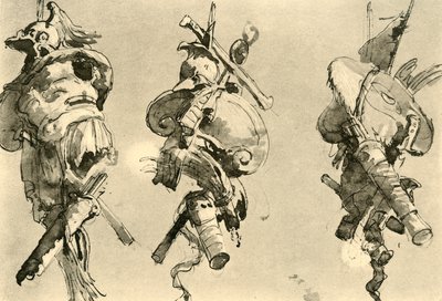 Drie trofeeën, midden 18e eeuw door Giovanni Battista Tiepolo