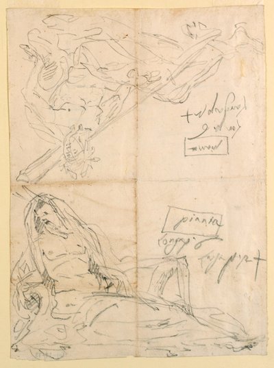 Twee Schetsen van Riviergoden door Giovanni Battista Tiepolo