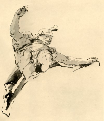 Krijger staande op Wolken door Giovanni Battista Tiepolo