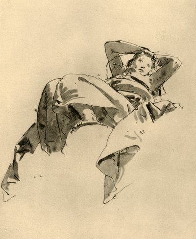 Vrouw rustend, midden 18e eeuw, 1928 door Giovanni Battista Tiepolo