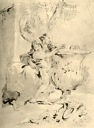 Jonge vrouw en jongen, midden 18e eeuw door Giovanni Battista Tiepolo
