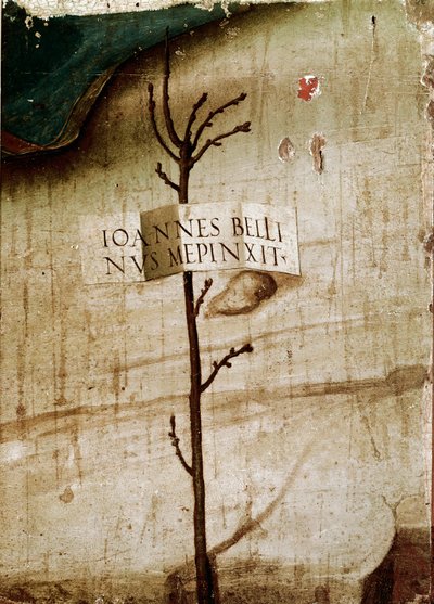 Kleine boom en kardinaal (detail) door Giovanni Bellini
