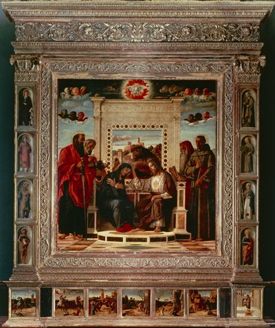 Pesaro Altaarstuk (detail) door Giovanni Bellini