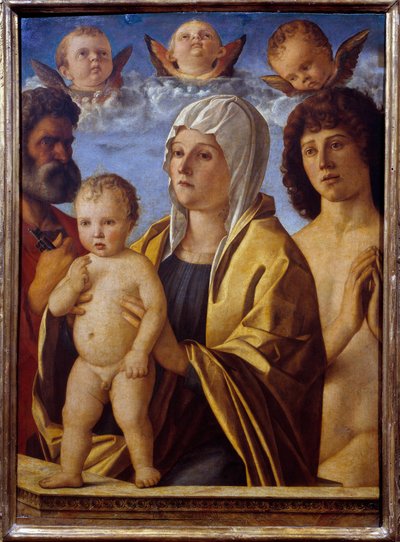 De Maagd en het Kind Jezus tussen St. Peter en St. Sebastian door Giovanni Bellini