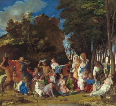 Het Feest van de Goden door Giovanni Bellini and Titian