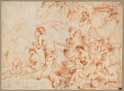Bacchanaal voor een Herm, vroege jaren 1660 door Giovanni Benedetto (1609 64) Castiglione