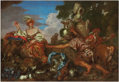 Circe verandert de metgezellen van Odysseus in zwijnen door Giovanni Benedetto Castiglione
