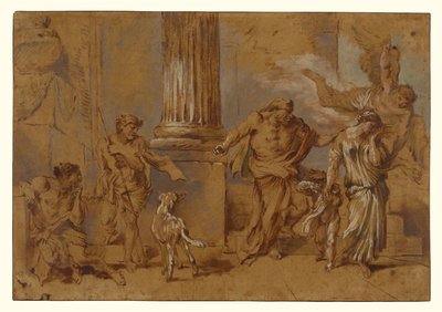 Die Vertreibung der Hagar door Giovanni Benedetto Castiglione
