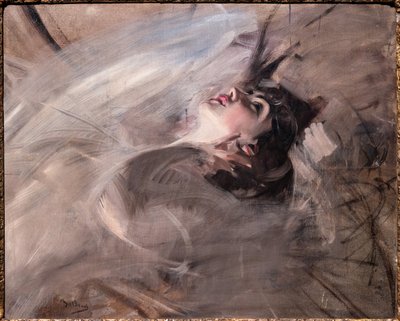Halflengte van Jonge Vrouw liggend door Giovanni Boldini