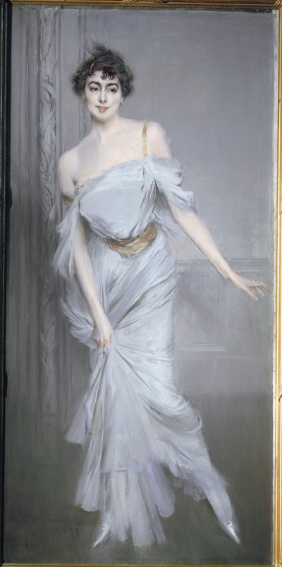 Madame Charles Max (schilderij op doek) door Giovanni Boldini