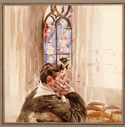 Portret van een man in een kerk, 1900 door Giovanni Boldini