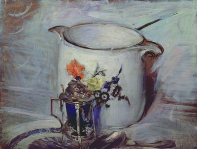 Stilleven met mosterdpot en kruik door Giovanni Boldini