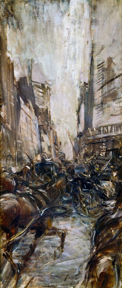 Straat in Parijs door Giovanni Boldini