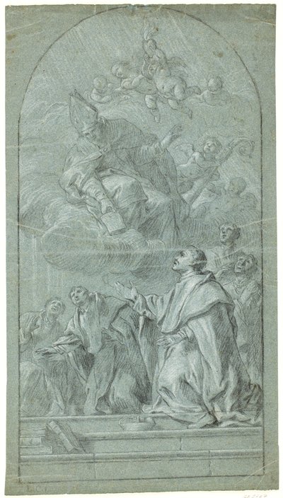 Augustijner monniken ontvangen de regel van hun orde van Sint Augustinus door Giovanni Bonati