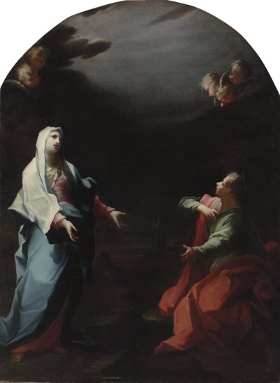 De Madonna en Johannes de Evangelist door Giovanni Camillo Sagrestani
