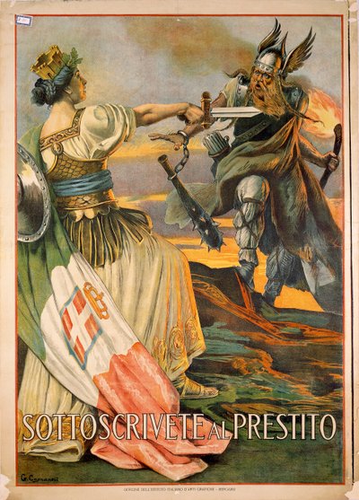 Eerste Wereldoorlog, Sottoscrivete al prestito (Schrijf in op de lening) door Giovanni Capranesi