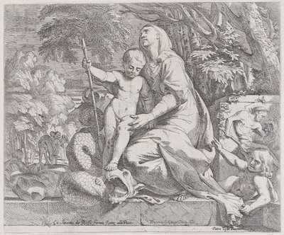 Een allegorie van de rust op de vlucht naar Egypte door Giovanni Cesare Testa