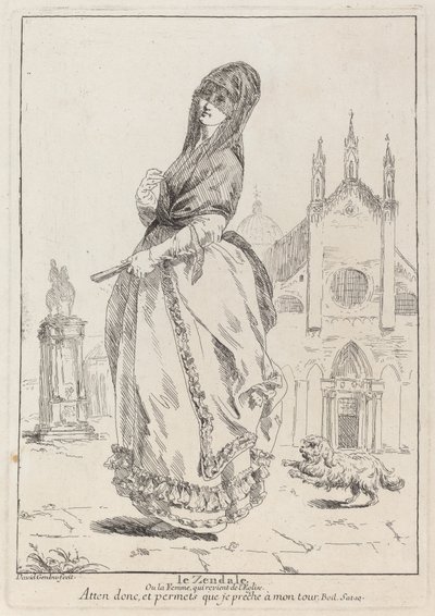 De Zendale (Vrouw in een Kap, of de Vrouw die Terugkomt van de Kerk) door Giovanni David