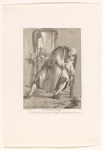 De vermoeide pruikenmaker (Divers Portraits) door Giovanni David