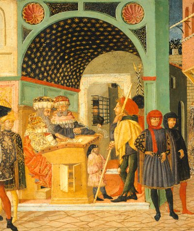 Verhalen van Susanna, circa 1450, rechterzijde van beschilderde kist, detail door Giovanni Di Ser Giovanni Lo Scheggia Guidi