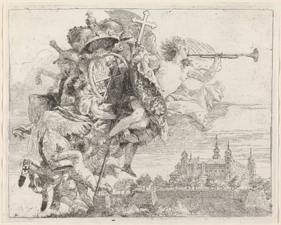 Wapens van Karl Philip von Greiffenklau, Prins-Bisschop van Würzburg door Giovanni Domenico Tiepolo