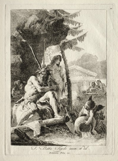 Figures Fluviales door Giovanni Domenico Tiepolo