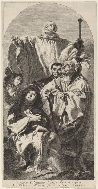 Vier heiligen van de Benedictijner orde door Giovanni Domenico Tiepolo