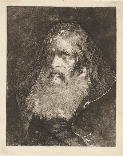 Oude man met kaal hoofd, uit de Raccolta di Teste (Collectie van Hoofden) door Giovanni Domenico Tiepolo