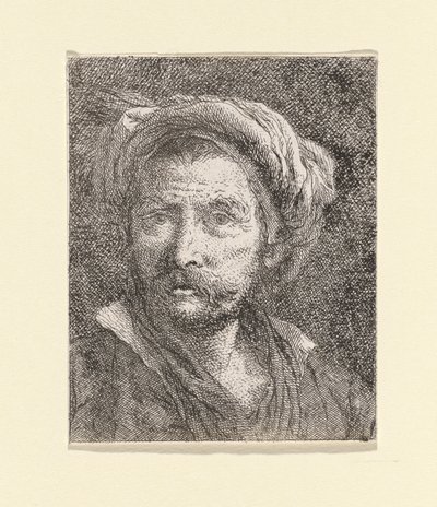 Oude man met tulband, uit de Raccolta di Teste (Collectie van Hoofden) door Giovanni Domenico Tiepolo