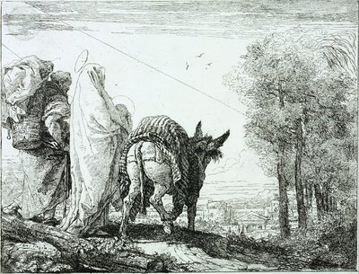 De vlucht naar Egypte door Giovanni Domenico Tiepolo
