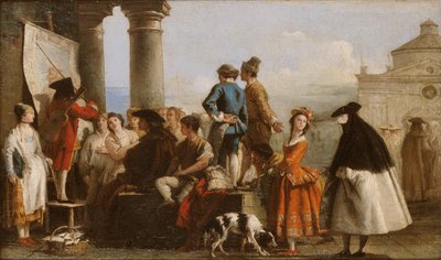 De verhalenverteller door Giovanni Domenico Tiepolo