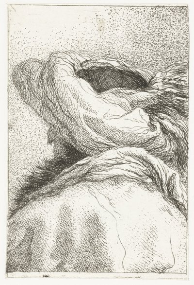 Turkse man met afgewend hoofd met tulband door Giovanni Domenico Tiepolo