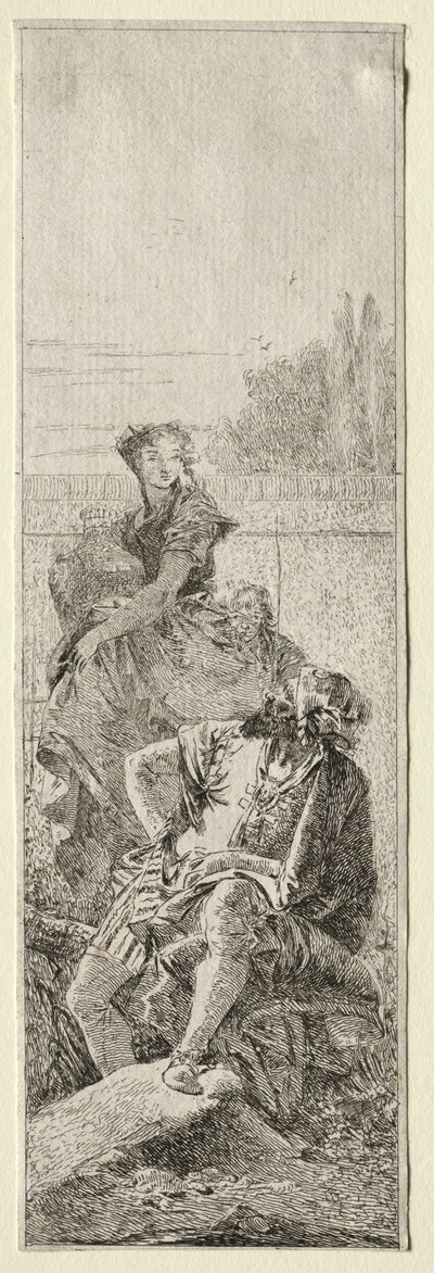 Twee Boeren door Giovanni Domenico Tiepolo