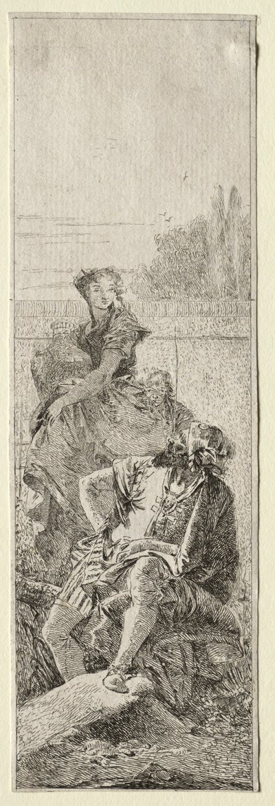 Twee boeren door Giovanni Domenico Tiepolo