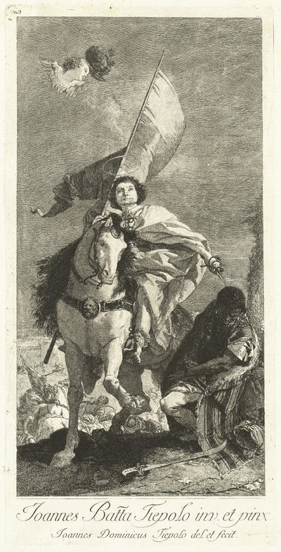 Sint Jacobus van Compostela door Giovanni Domenico Tiepolo after Giovanni Battista Tiepolo
