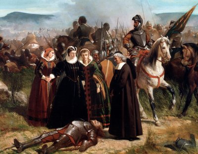 Maria, Koningin van Schotland, bij de Slag bij Langside, gevochten op 13 mei 1568 (detail) door Giovanni Fattori