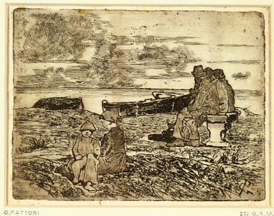 Rustende Zeelieden door Giovanni Fattori