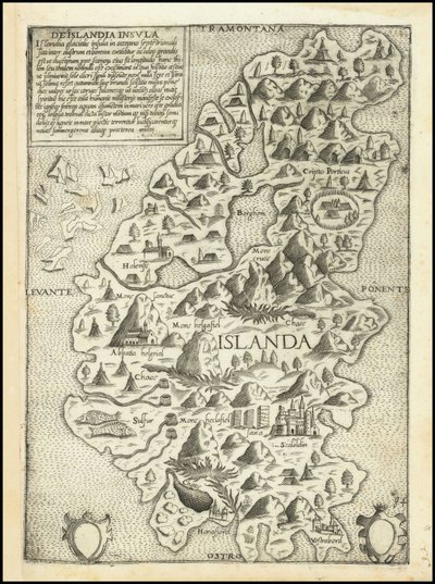 1560s kaart van IJsland door Giovanni Francesco Camocio door Giovanni Francesco Camocio