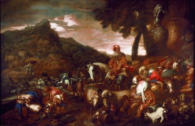 De reis van Abraham door Giovanni Francesco Castiglione