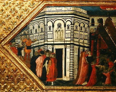 Cassone versierd met een scène van de Palio van S. Giovanni door Giovanni Francesco Toscani