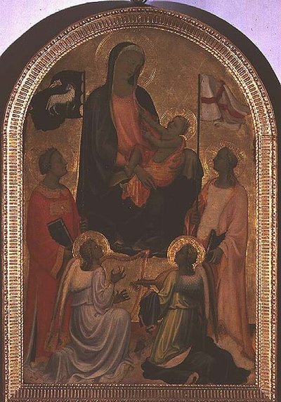 Madonna en Kind met Sint Stefanus en Sint Ursula door Giovanni Francesco Toscani