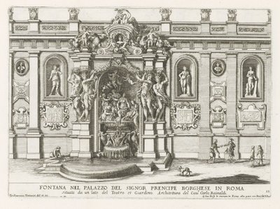 Nymphaeum in de binnenplaats van het Palazzo Borghese te Rome door Giovanni Francesco Venturini