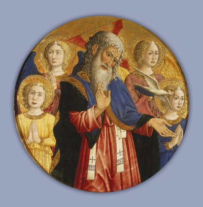 God de Vader met vier engelen en de duif van de Heilige Geest door Giovanni Francesco da Rimini