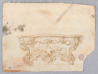 Ontwerp voor een console tafel door Giovanni Giardini