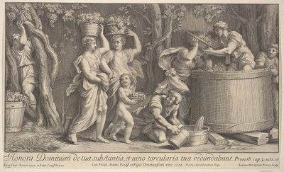 Wijnoogstscene door Giovanni Girolamo Frezza