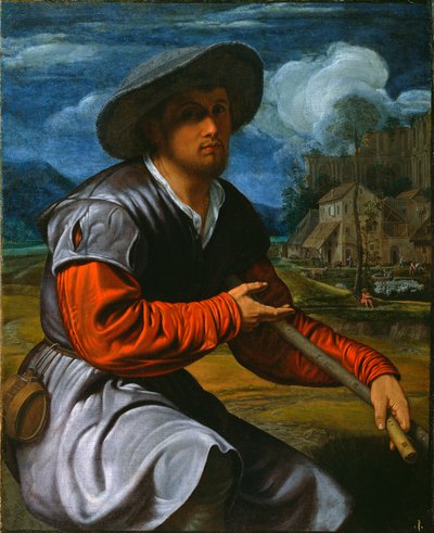 Herder met een Fluit, ca. 1525 door Giovanni Girolamo Savoldo